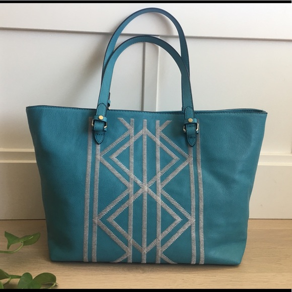 Kate Landry Handbags - Kate Landry Tote Turquoise & Gray